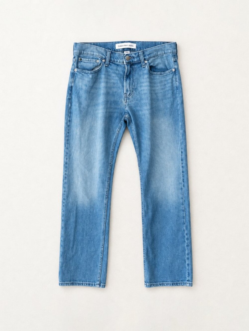 Calvin Klein Jeans Mens 32x30 Blue Straight Leg Medium Wash Stretch Denim